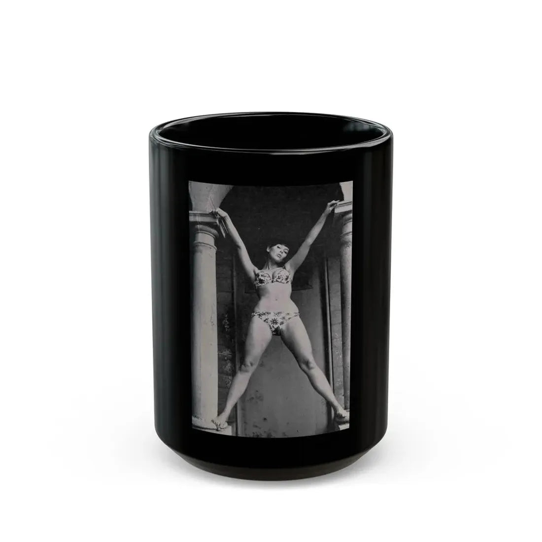 Yvonne Craig #270 (Vintage Female Icon) Black Coffee Mug 15oz - Go Mug Yourself