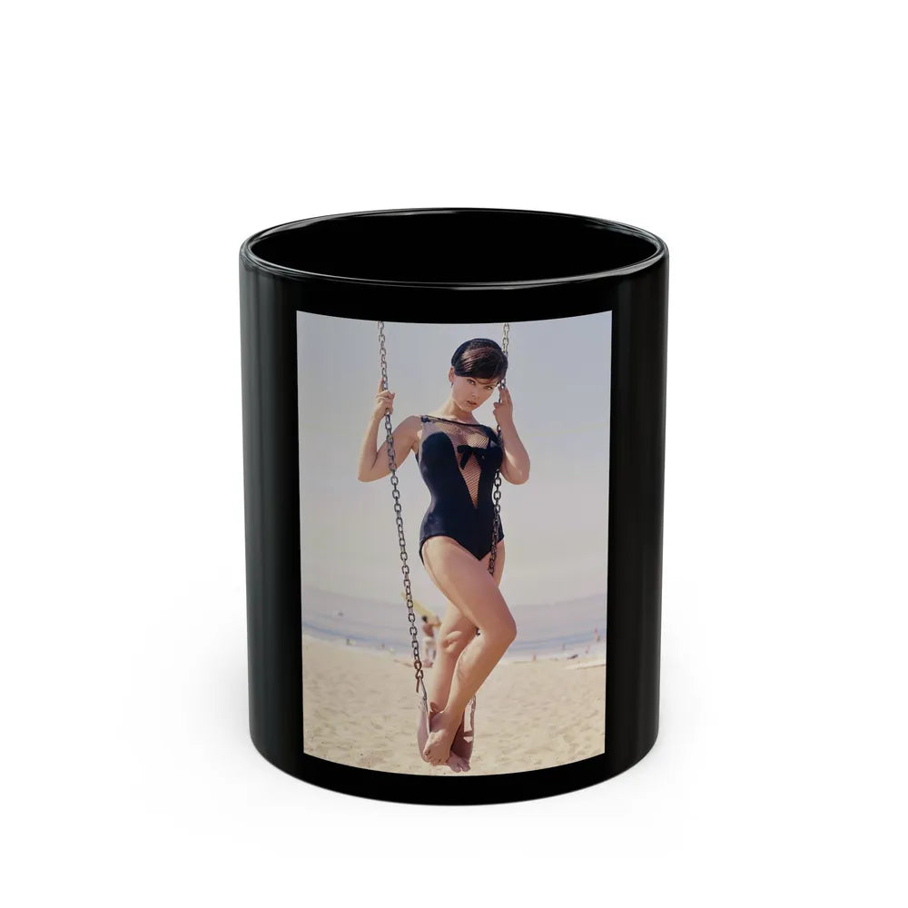 Yvonne Craig #272 (Vintage Female Icon) Black Coffee Mug-11oz-Go Mug Yourself