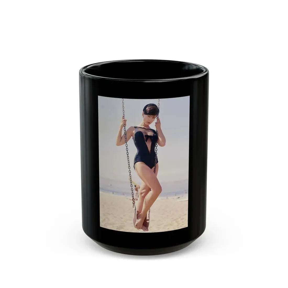 Yvonne Craig #272 (Vintage Female Icon) Black Coffee Mug 15oz - Go Mug Yourself