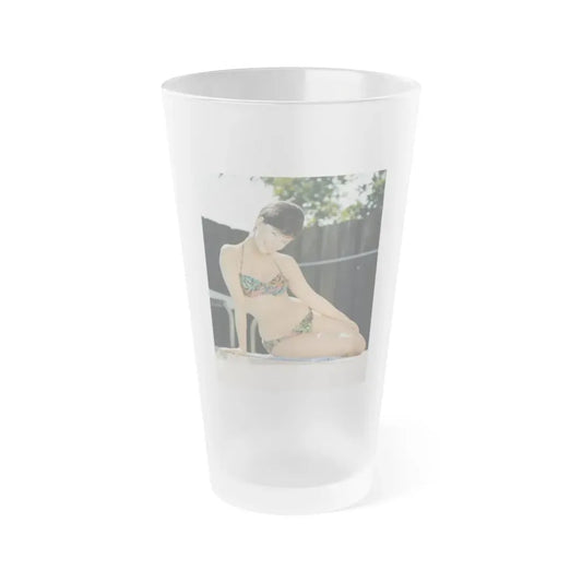 Yvonne Craig #274 - 8x10 Color 2-Piece Hawaiian Bikini Pin-Up Photo from 60's2 (Vintage Female Icon) Frosted Pint Glass 16oz 16oz Frosted - Go Mug Yourself