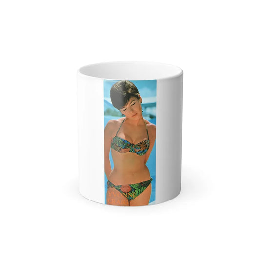 Yvonne Craig #276 - 7x10 Color 2-Piece Hawaiian Bikini Pin-Up Photo from 60's Japanese Mag. (Vintage Female Icons) Color Changing Mug 11oz-11oz-Go Mug Yourself