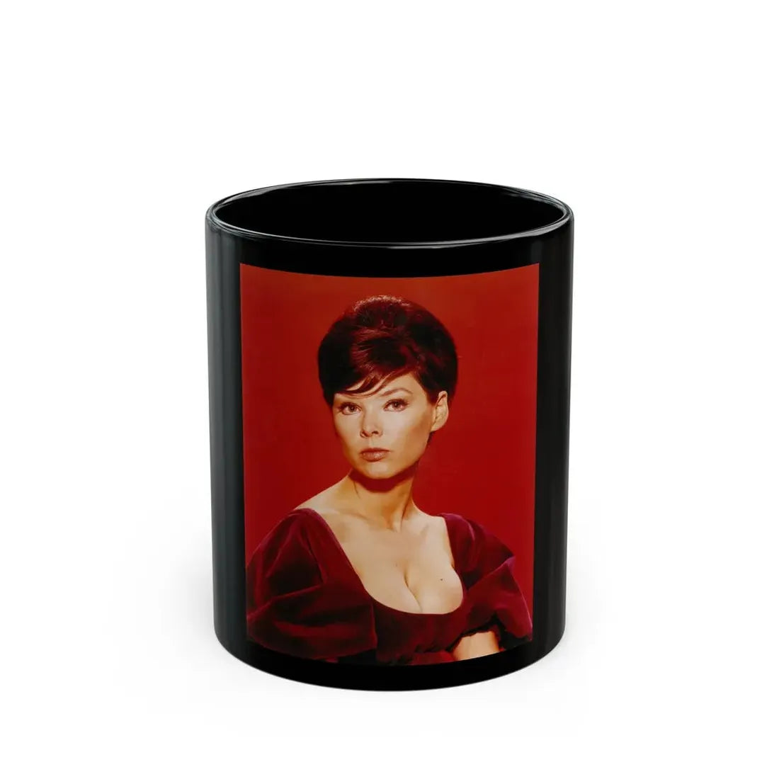 Yvonne Craig #29 (Vintage Female Icon) Black Coffee Mug 11oz - Go Mug Yourself