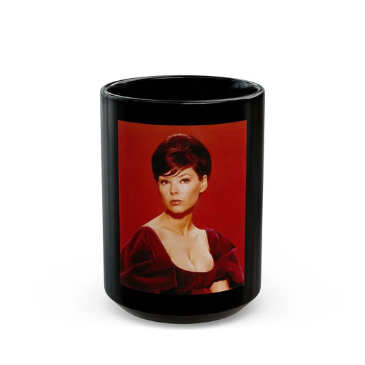 Yvonne Craig #29 (Vintage Female Icon) Black Coffee Mug-15oz-Go Mug Yourself