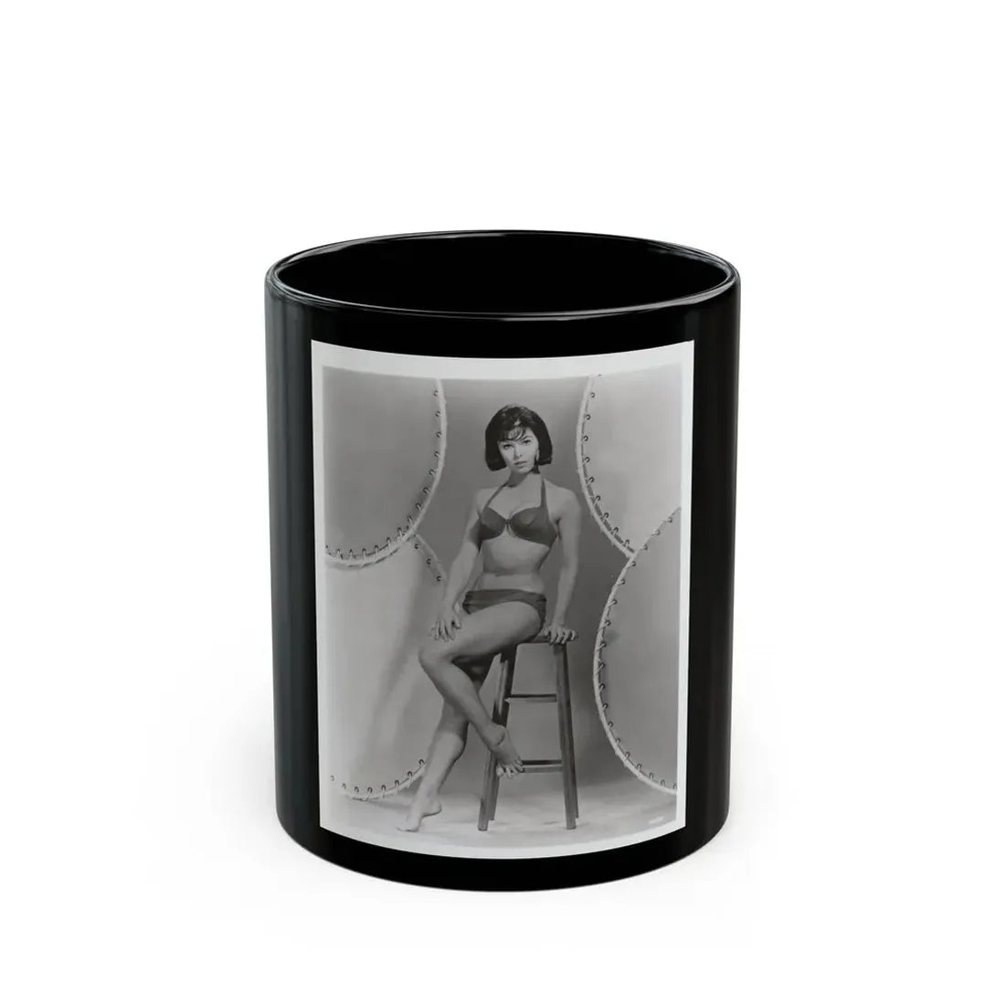 Yvonne Craig #32 (Vintage Female Icon) Black Coffee Mug 11oz - Go Mug Yourself