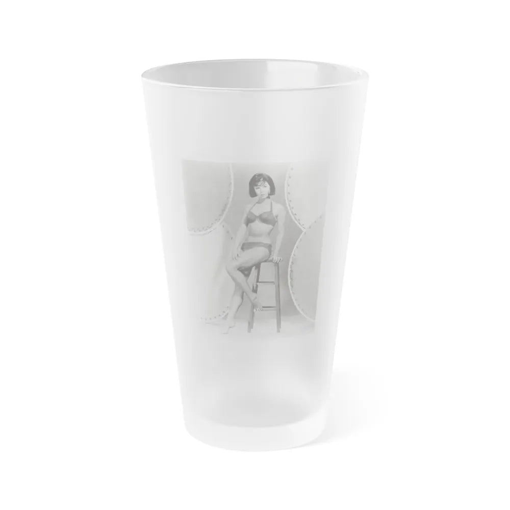 Yvonne Craig #32 (Vintage Female Icon) Frosted Pint Glass 16oz-16oz-Frosted-Go Mug Yourself