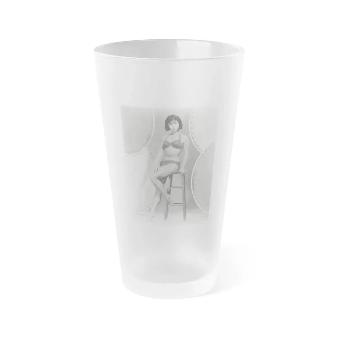 Yvonne Craig #32 (Vintage Female Icon) Frosted Pint Glass 16oz 16oz Frosted - Go Mug Yourself