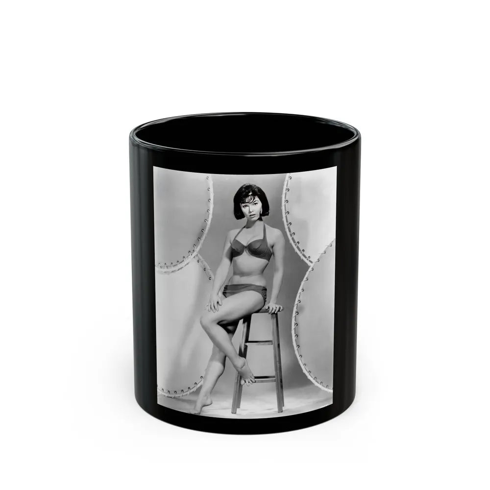 Yvonne Craig #322 (Vintage Female Icon) Black Coffee Mug-11oz-Go Mug Yourself