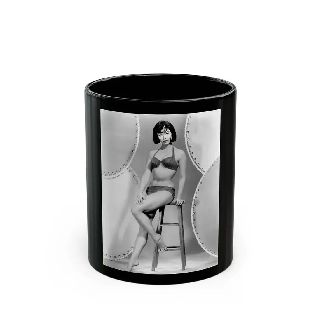 Yvonne Craig #322 (Vintage Female Icon) Black Coffee Mug 11oz - Go Mug Yourself