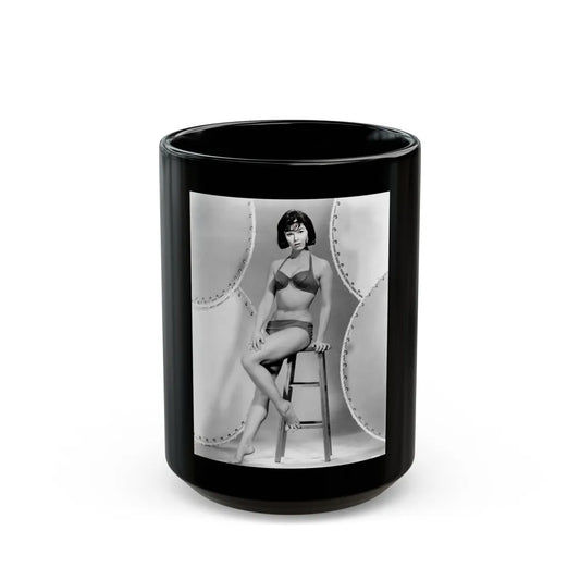 Yvonne Craig #322 (Vintage Female Icon) Black Coffee Mug-15oz-Go Mug Yourself