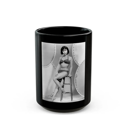 Yvonne Craig #322 (Vintage Female Icon) Black Coffee Mug 15oz - Go Mug Yourself