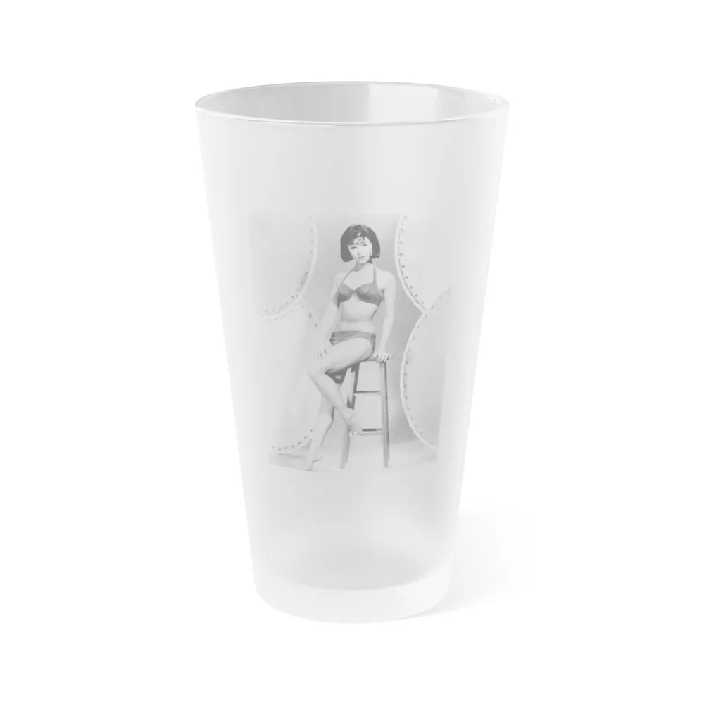 Yvonne Craig #322 (Vintage Female Icon) Frosted Pint Glass 16oz-16oz-Frosted-Go Mug Yourself