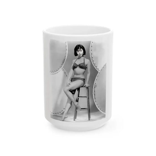 Yvonne Craig #322 (Vintage Female Icon) White Coffee Mug 15oz - Go Mug Yourself