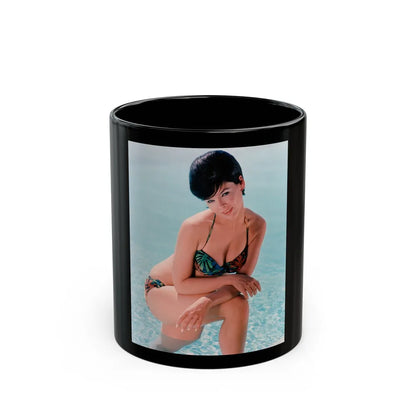 Yvonne Craig #38 (Vintage Female Icon) Black Coffee Mug-11oz-Go Mug Yourself