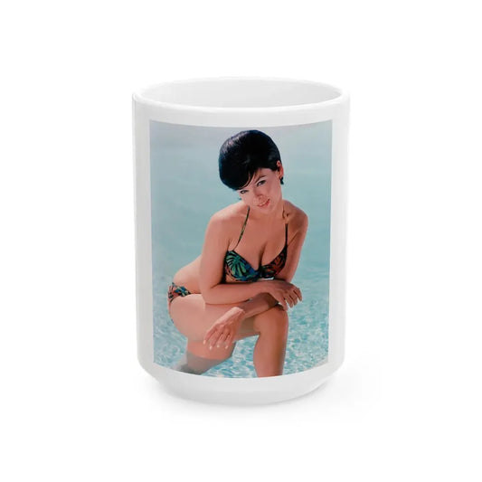 Yvonne Craig #38 (Vintage Female Icon) White Coffee Mug 15oz - Go Mug Yourself