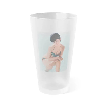 Yvonne Craig #381 (Vintage Female Icon) Frosted Pint Glass 16oz 16oz Frosted - Go Mug Yourself