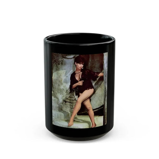 Yvonne Craig #41 (Vintage Female Icon) Black Coffee Mug 15oz - Go Mug Yourself