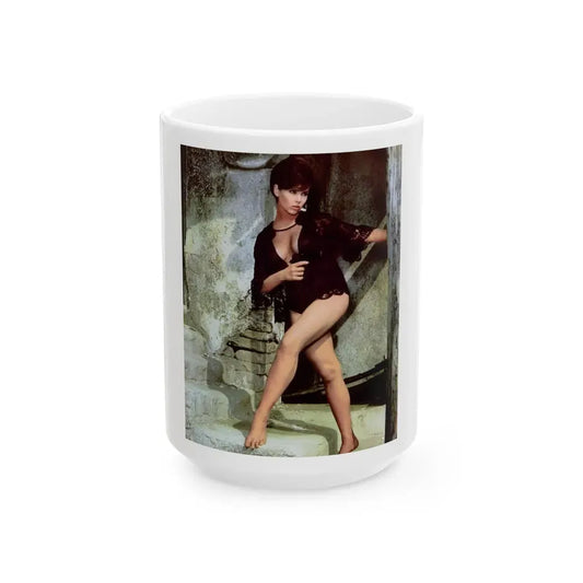 Yvonne Craig #41 (Vintage Female Icon) White Coffee Mug 15oz - Go Mug Yourself