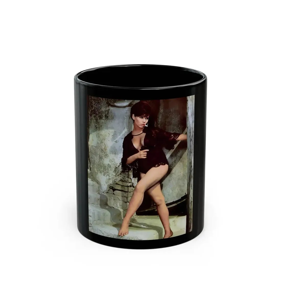 Yvonne Craig #411 (Vintage Female Icon) Black Coffee Mug 11oz - Go Mug Yourself