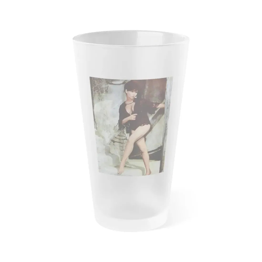 Yvonne Craig #411 (Vintage Female Icon) Frosted Pint Glass 16oz 16oz Frosted - Go Mug Yourself