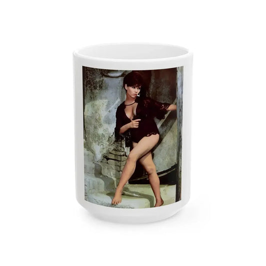 Yvonne Craig #411 (Vintage Female Icon) White Coffee Mug 15oz - Go Mug Yourself