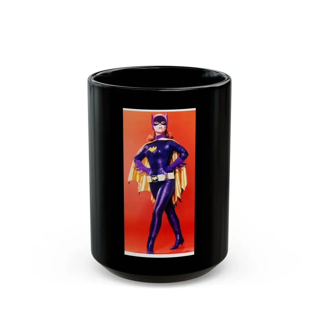 Yvonne Craig #45 - Batgirl Photo (Vintage Female Icon) Black Coffee Mug 15oz - Go Mug Yourself