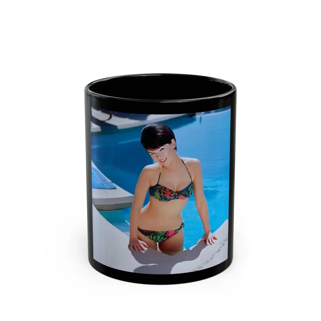 Yvonne Craig #57 (Vintage Female Icon) Black Coffee Mug 11oz - Go Mug Yourself