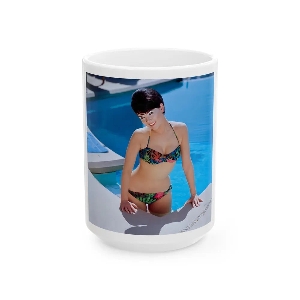 Yvonne Craig #57 (Vintage Female Icon) White Coffee Mug-15oz-Go Mug Yourself