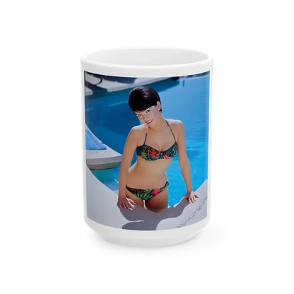 Yvonne Craig #57 (Vintage Female Icon) White Coffee Mug 15oz - Go Mug Yourself