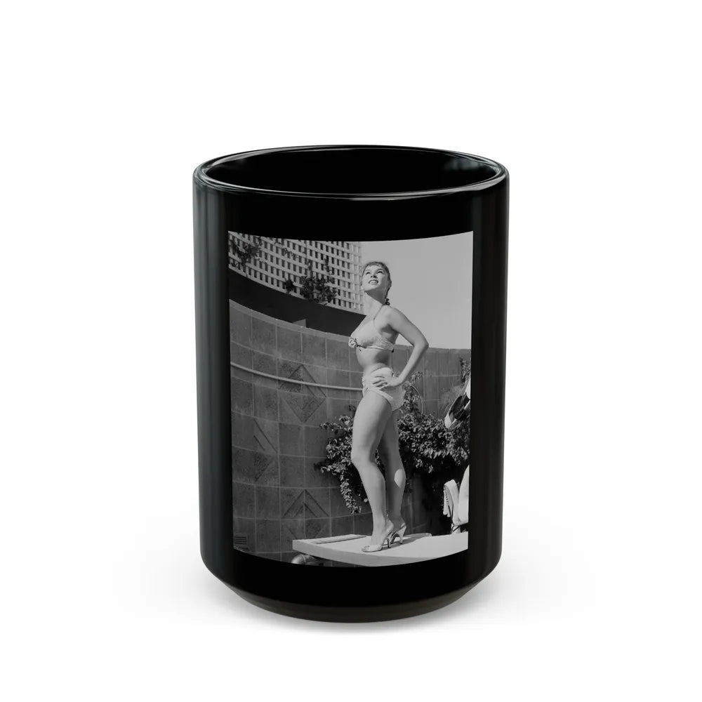 Yvonne Craig #63 (Vintage Female Icon) Black Coffee Mug-15oz-Go Mug Yourself