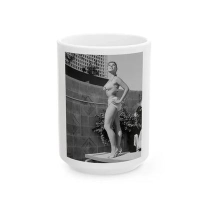 Yvonne Craig #63 (Vintage Female Icon) White Coffee Mug 15oz - Go Mug Yourself