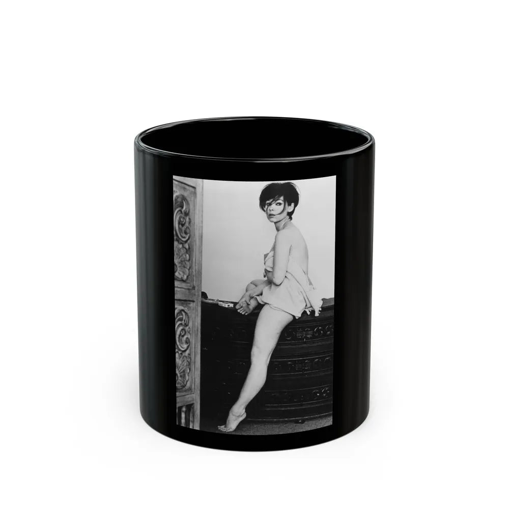 Yvonne Craig #66 (Vintage Female Icon) Black Coffee Mug-11oz-Go Mug Yourself