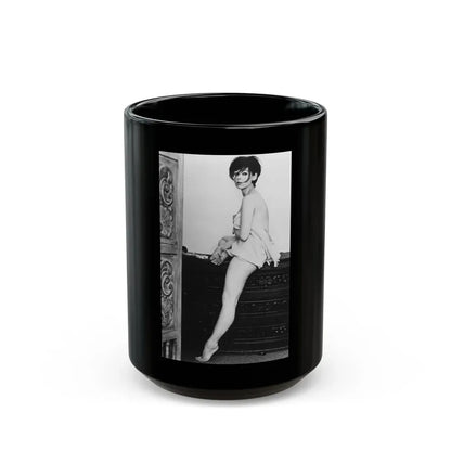 Yvonne Craig #66 (Vintage Female Icon) Black Coffee Mug 15oz - Go Mug Yourself
