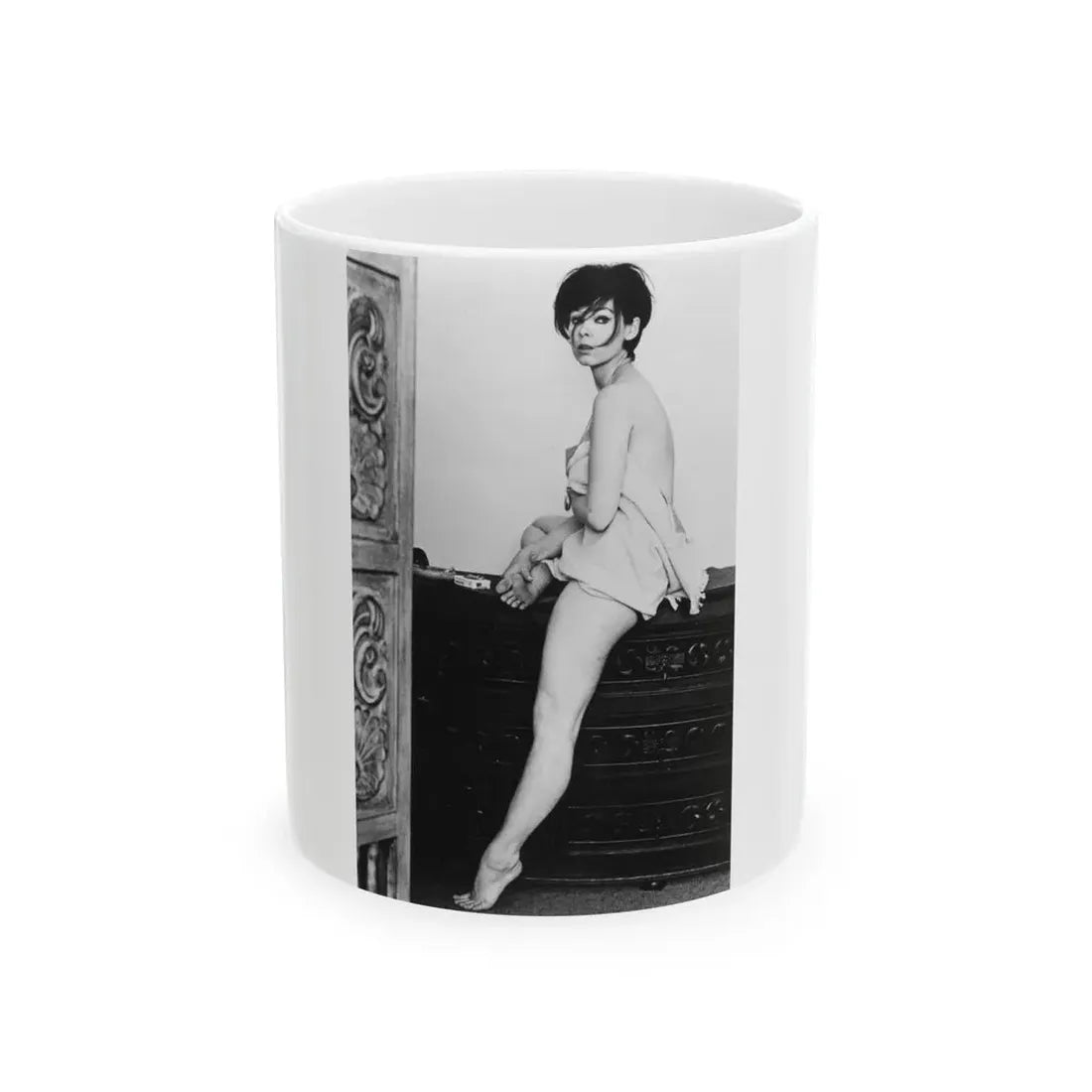 Yvonne Craig #66 (Vintage Female Icon) White Coffee Mug 11oz - Go Mug Yourself