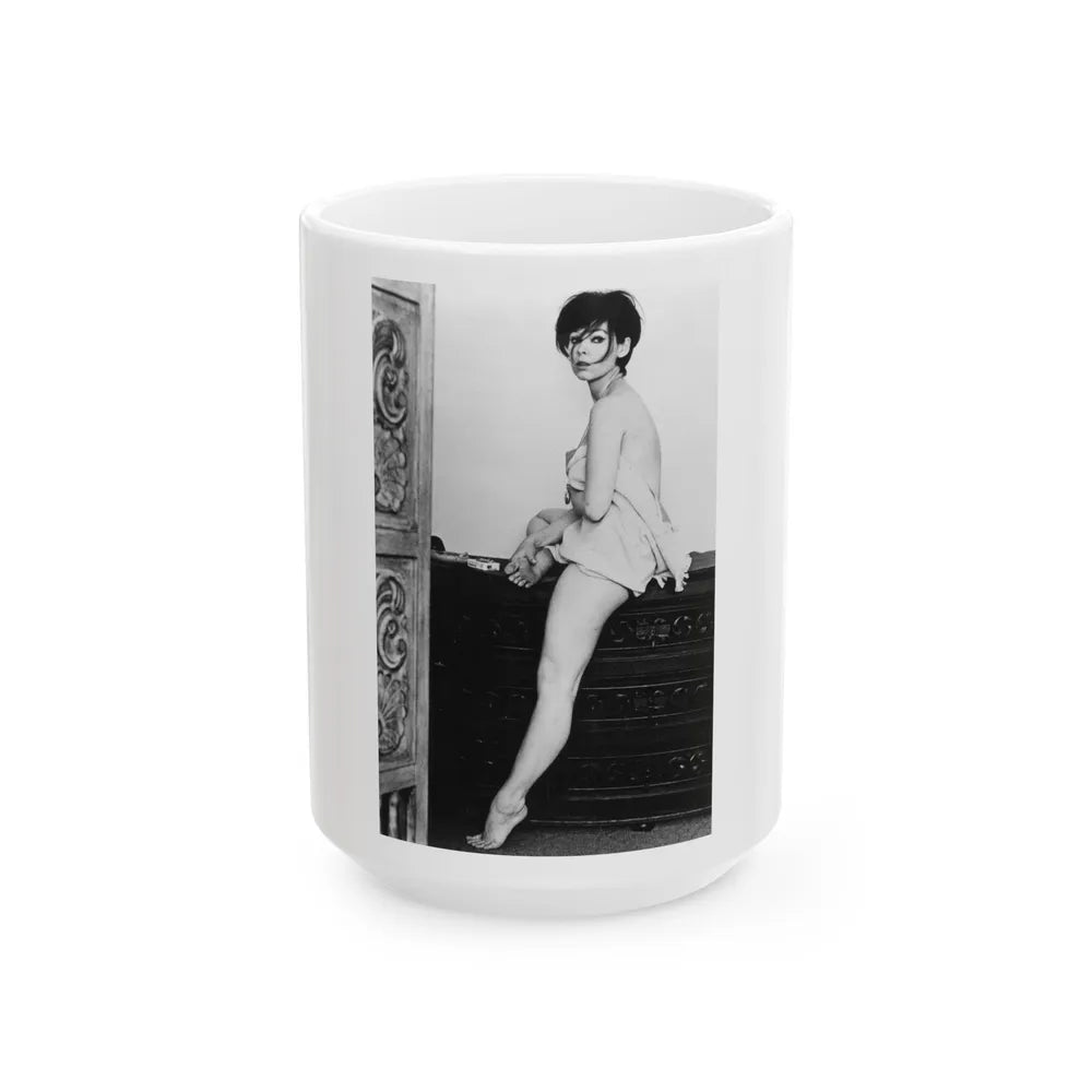 Yvonne Craig #66 (Vintage Female Icon) White Coffee Mug-15oz-Go Mug Yourself