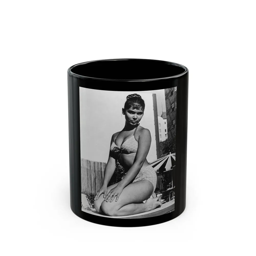 Yvonne Craig #69 (Vintage Female Icon) Black Coffee Mug-11oz-Go Mug Yourself