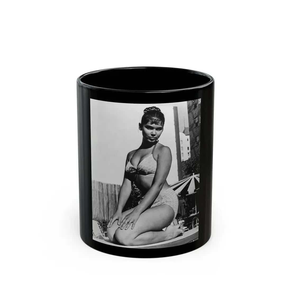 Yvonne Craig #69 (Vintage Female Icon) Black Coffee Mug 11oz - Go Mug Yourself