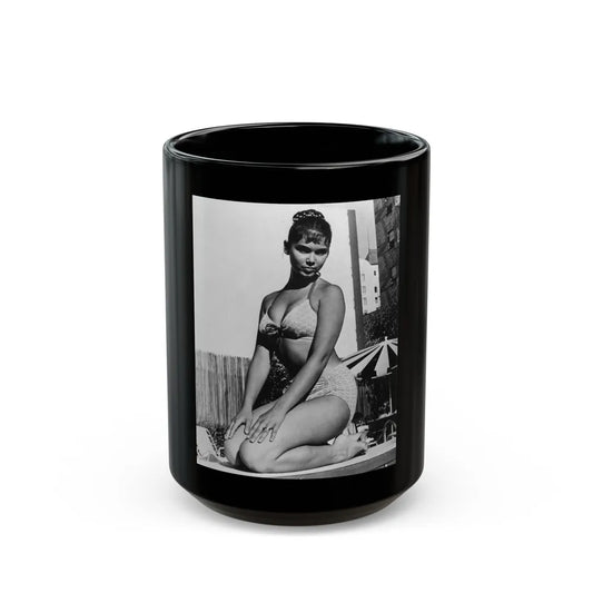 Yvonne Craig #69 (Vintage Female Icon) Black Coffee Mug-15oz-Go Mug Yourself