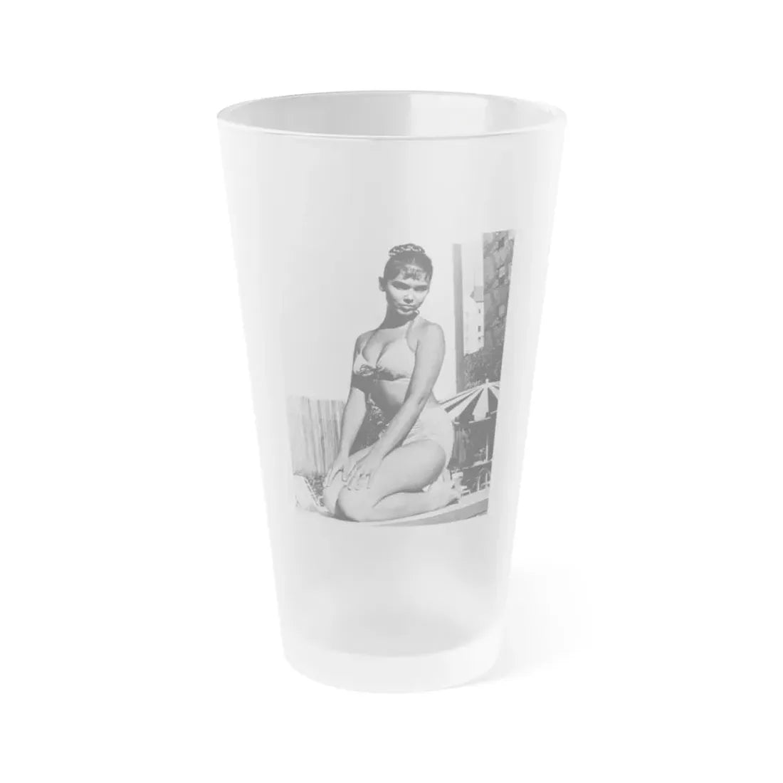 Yvonne Craig #69 (Vintage Female Icon) Frosted Pint Glass 16oz 16oz Frosted - Go Mug Yourself