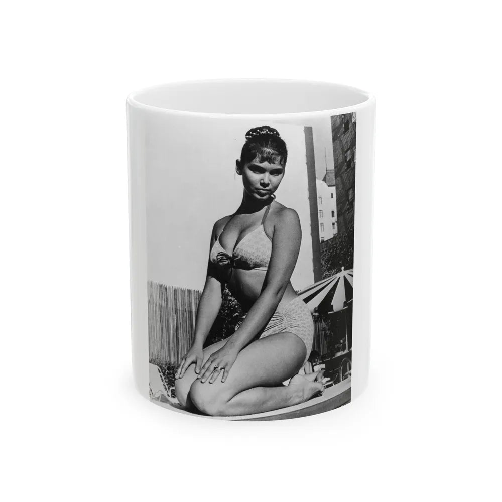 Yvonne Craig #69 (Vintage Female Icon) White Coffee Mug-11oz-Go Mug Yourself