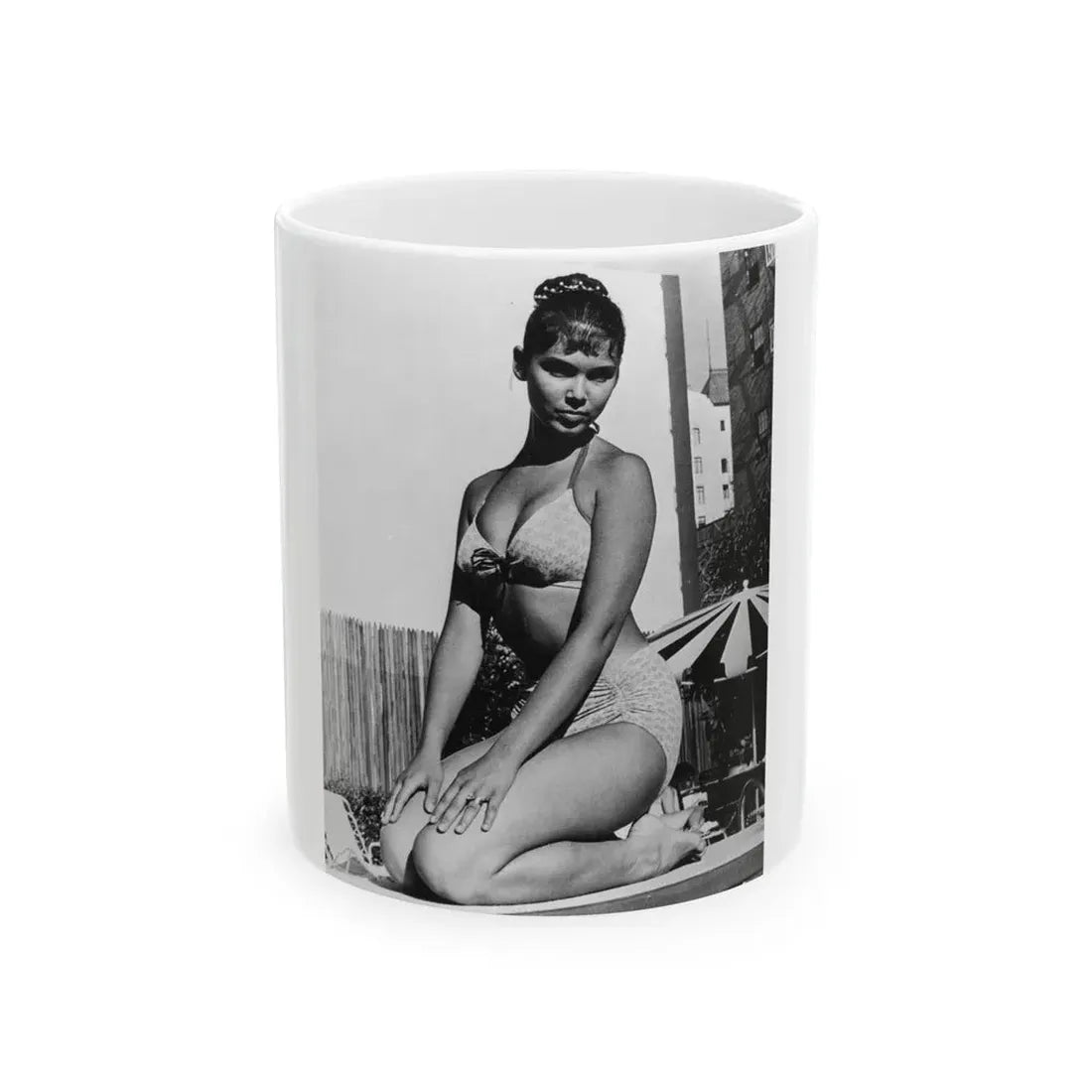 Yvonne Craig #69 (Vintage Female Icon) White Coffee Mug 11oz - Go Mug Yourself