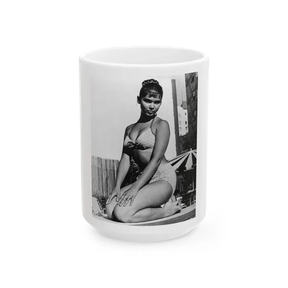 Yvonne Craig #69 (Vintage Female Icon) White Coffee Mug 15oz - Go Mug Yourself