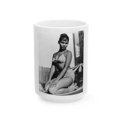 Yvonne Craig #69 (Vintage Female Icon) White Coffee Mug 15oz - Go Mug Yourself