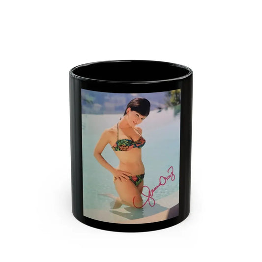 Yvonne Craig #82 - 8x10 Color 2-Piece Hawaiian Bikini Pin-Up Photo from 60's (Vintage Female Icon) Black Coffee Mug 11oz - Go Mug Yourself
