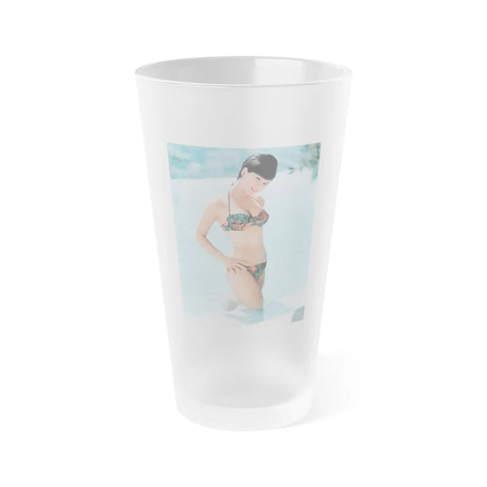 Yvonne Craig #82 - 8x10 Color 2-Piece Hawaiian Bikini Pin-Up Photo from 60's 2 (Vintage Female Icon) Frosted Pint Glass 16oz-16oz-Frosted-Go Mug Yourself