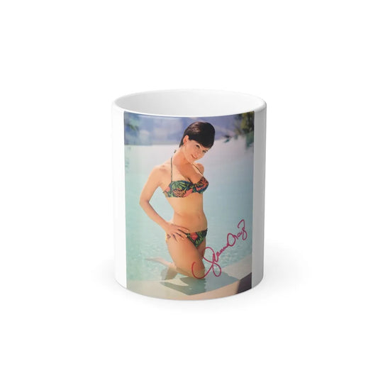 Yvonne Craig #82 - 8x10 Color 2-Piece Hawaiian Bikini Pin-Up Photo from 60's (Vintage Female Icons) Color Changing Mug 11oz-11oz-Go Mug Yourself