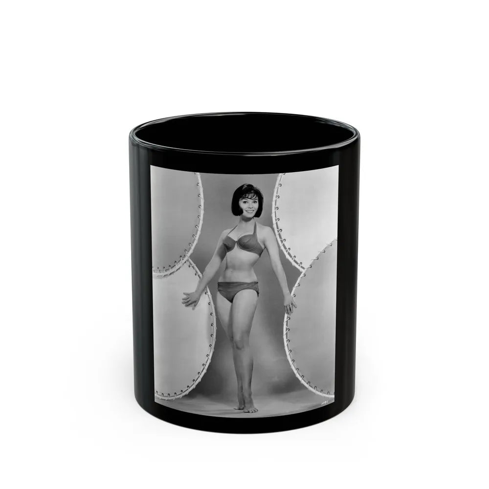 Yvonne Craig #84 (Vintage Female Icon) Black Coffee Mug-11oz-Go Mug Yourself