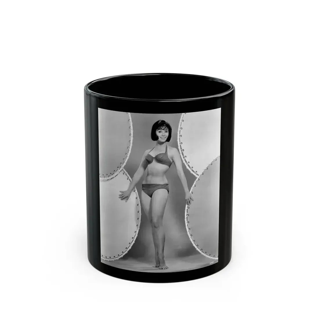Yvonne Craig #84 (Vintage Female Icon) Black Coffee Mug 11oz - Go Mug Yourself