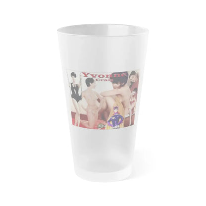 Yvonne Craig #85 - Collage Wallpaper (Vintage Female Icon) Frosted Pint Glass 16oz 16oz Frosted - Go Mug Yourself