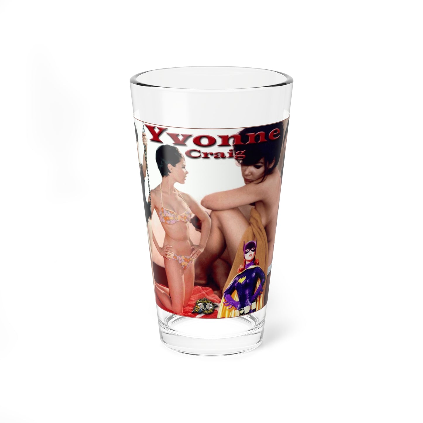 Yvonne Craig #85 - Collage Wallpaper (Vintage Female Icon) Pint Glass 16oz-16oz-Go Mug Yourself