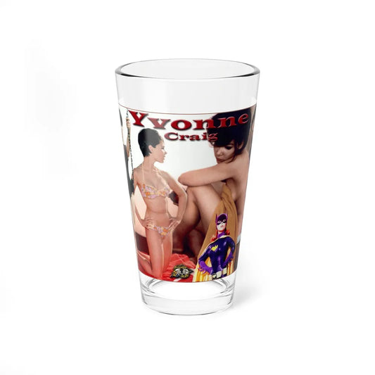Yvonne Craig #85 - Collage Wallpaper (Vintage Female Icon) Pint Glass 16oz 16oz - Go Mug Yourself